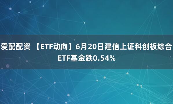 爱配配资 【ETF动向】6月20日建信上证科创板综合ETF基金跌0.54%