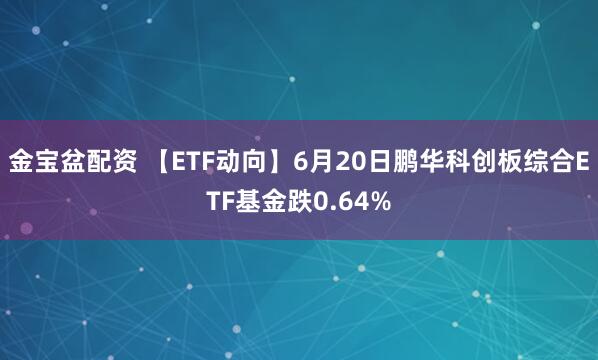 金宝盆配资 【ETF动向】6月20日鹏华科创板综合ETF基金跌0.64%